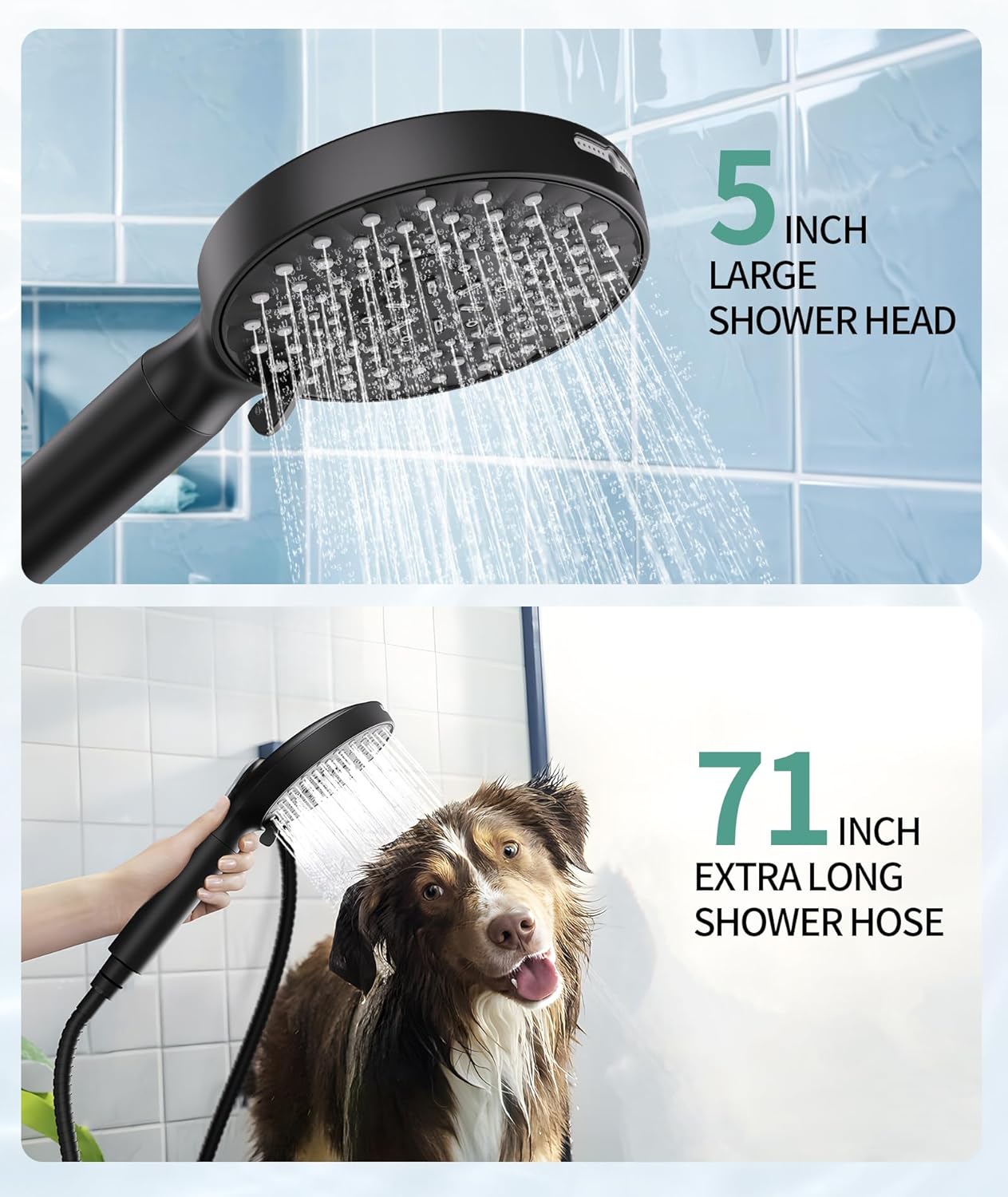 SR SUN RISE Filtered Shower Head with Handheld High Pressure 9 Spray Mode Showerhead Detachable Shower Head Water Softener Filters Beads for Hard Water Remove Chlorine 1 Filter Chrome