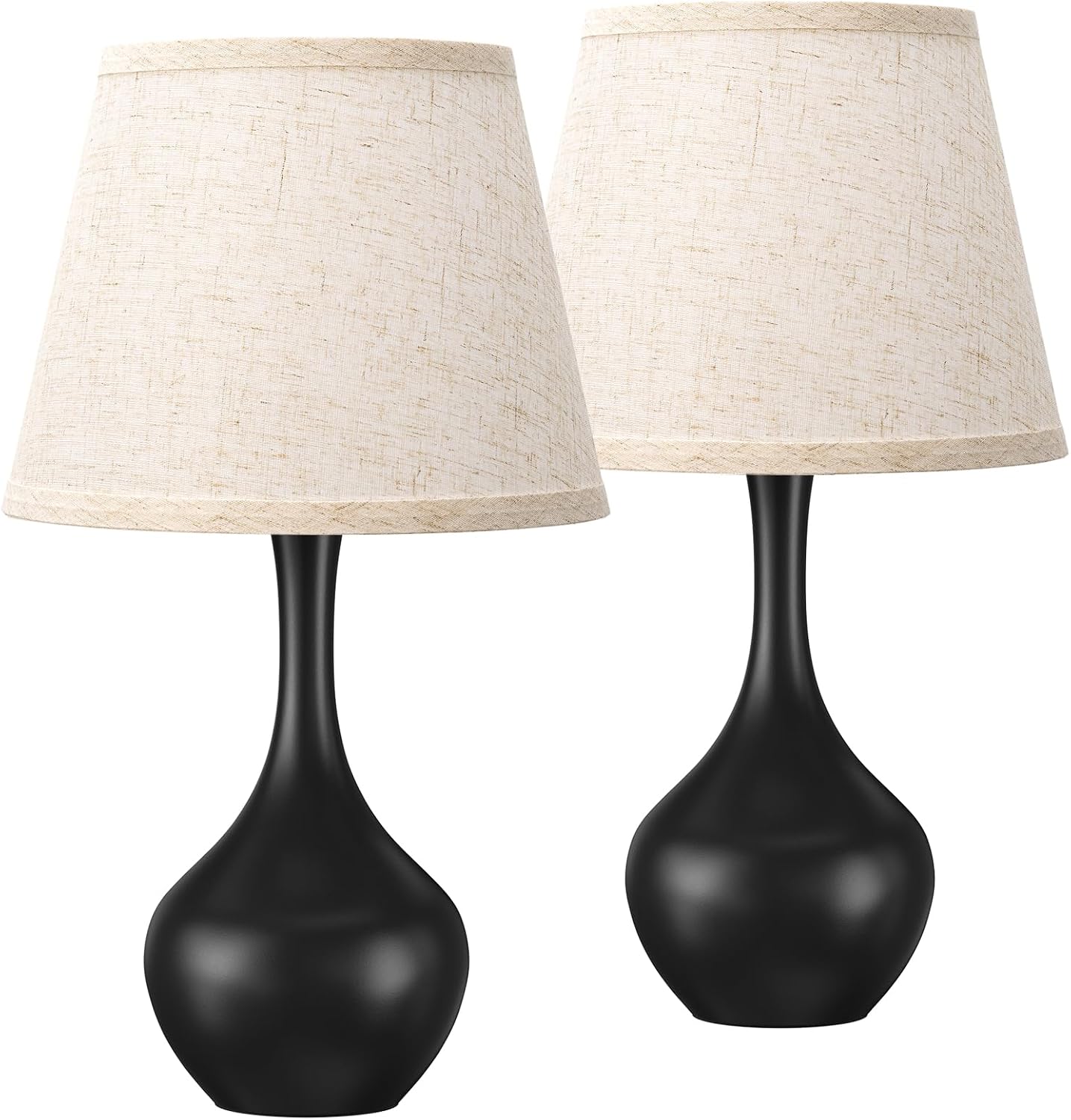 Seealle 16.1" Touch Table Lamps for Nightstand, 3-Way Dimmable Small Bedroom Lamps for Night Stands, Black Bedside Lamps for Living Room, Kids Room, End Table