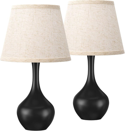Seealle 16.1" Touch Table Lamps for Nightstand, 3-Way Dimmable Small Bedroom Lamps for Night Stands, Black Bedside Lamps for Living Room, Kids Room, End Table