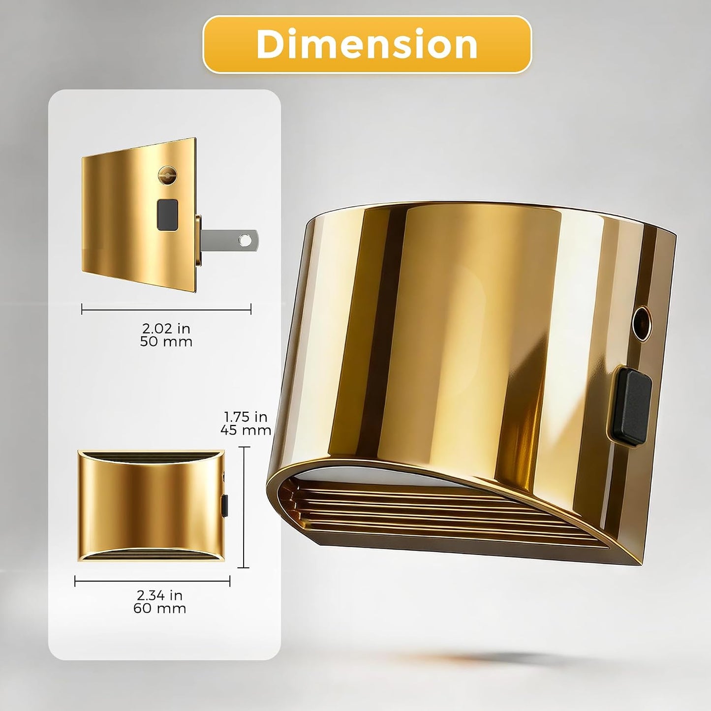 L LOHAS LED Night Light, Night Lights Plug into Wall with Dusk to Dawn Sensor, 3 Brightness Level, 2 Pack, 1600K Amber, White Housing
