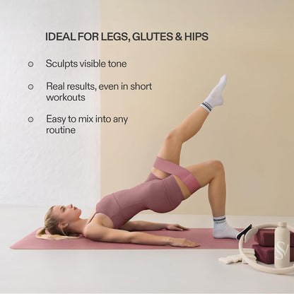 Premium Loop Resistance Bands Set - Non Slip Fabric Booty Bands for Glutes & Legs (Light, Medium, Heavy) | Hip Bands for Pilates, Strength Training & Home Workouts