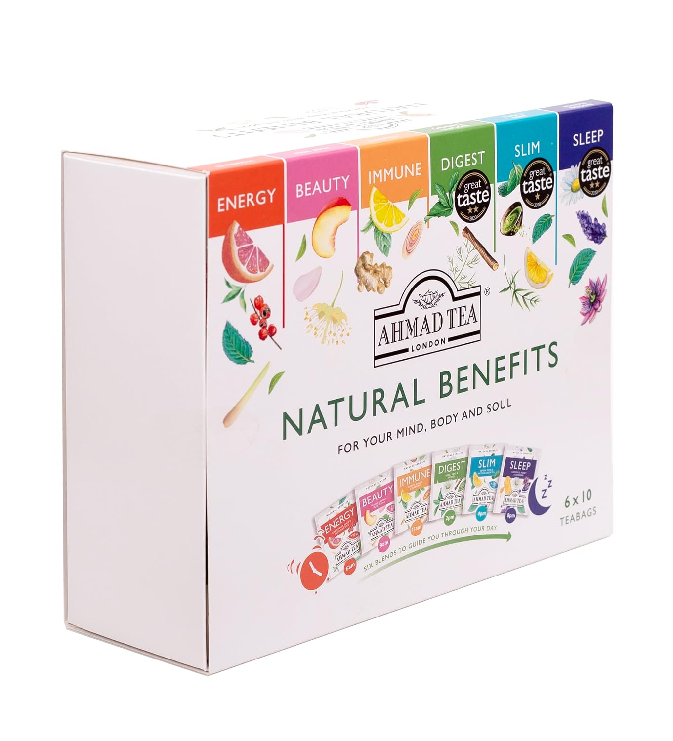 Ahmad Tea Variety Gift Box, 60 Foil Enveloped Teabags, Twelve Teas, 1 Count