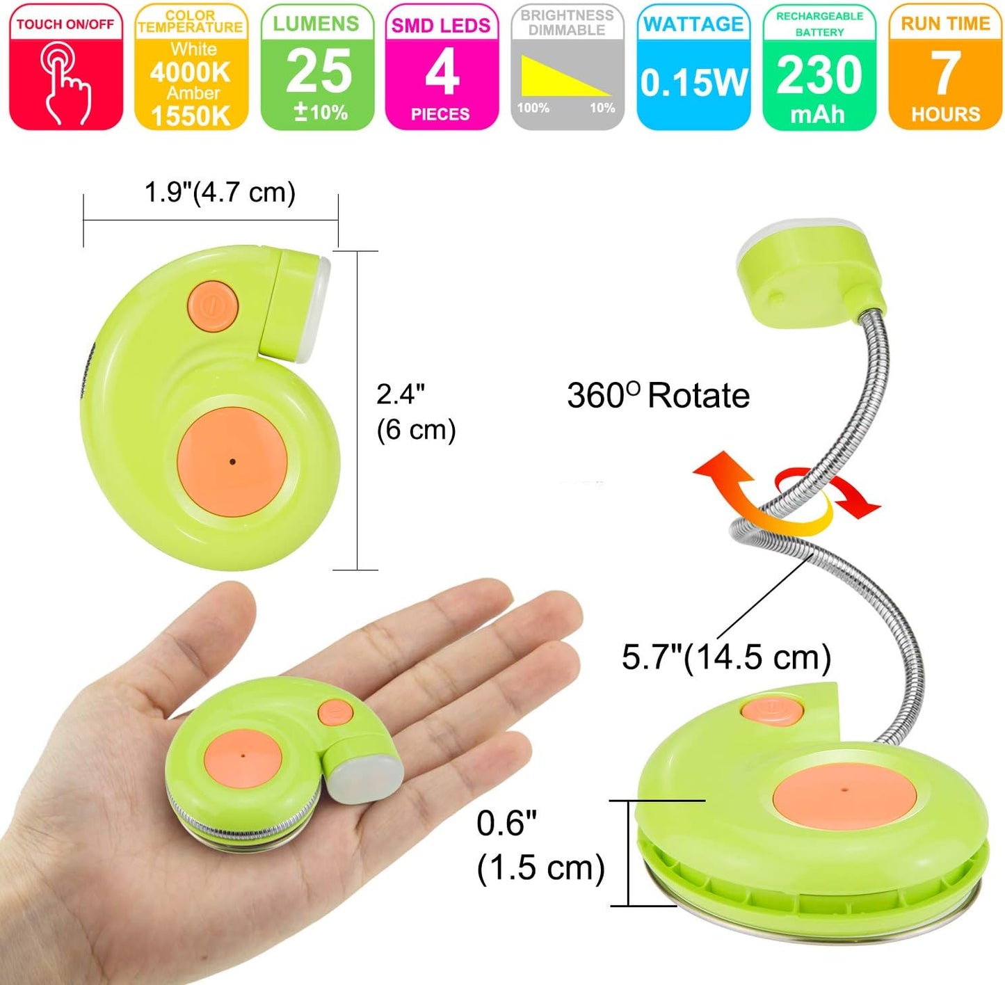 Kids Rechargeable Book Light, Clip on Reading Light for Kid, Kids Reading Lights, Amber Book Light for Reading in Bed, 2 Lighting Modes, Blue Light Blocking, Bookmark Light for Bookworms-Pink