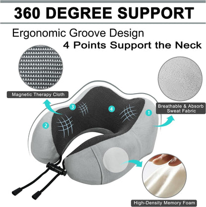 urnexttour Travel Pillow and Blanket Set Neck Pillow Airplane Foam Black