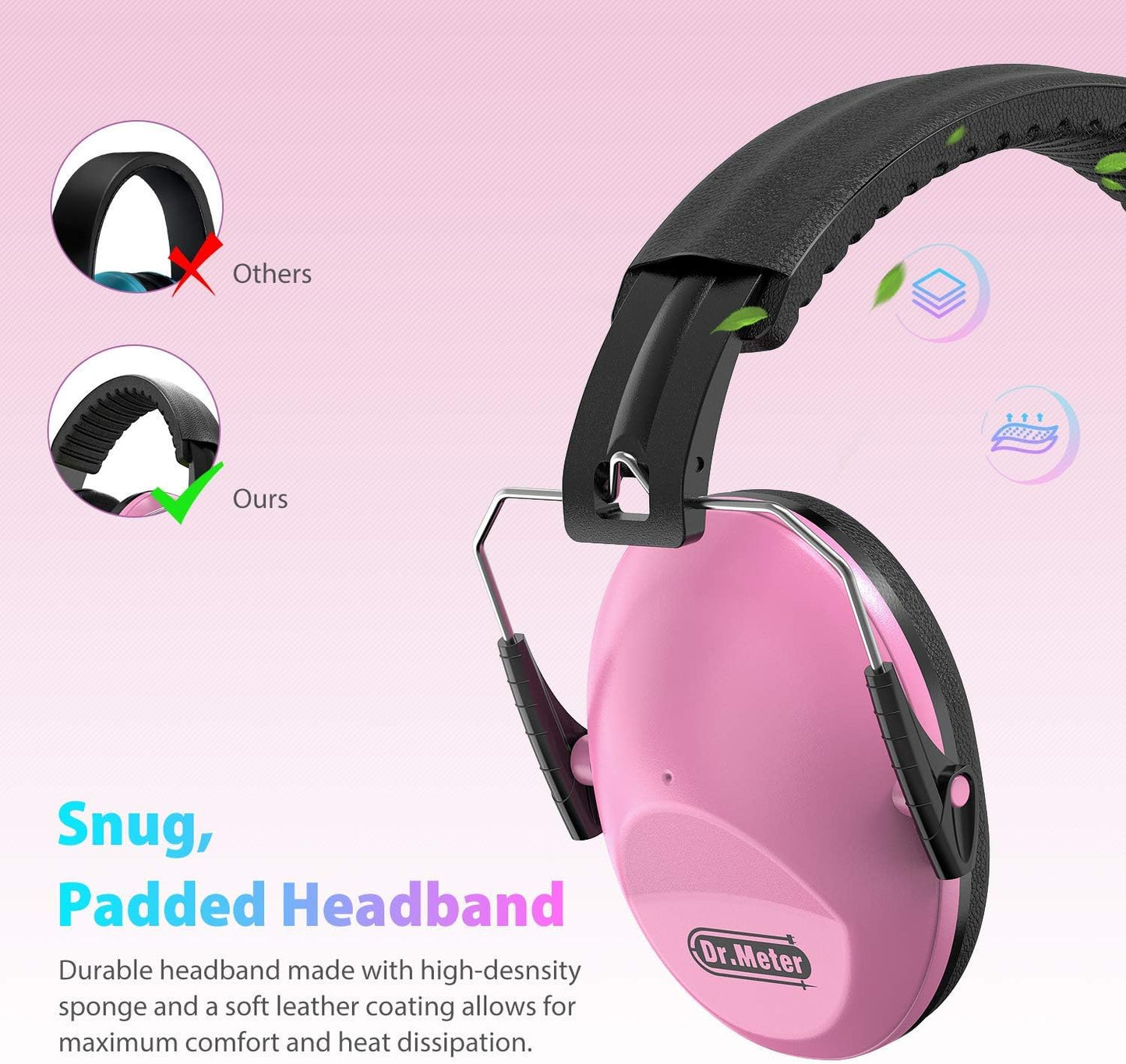 Dr.meter Ear Muffs for Noise Reduction: 27.4SNR Noise Cancelling Headphones for Kids Adults, EM100 Adjustable Hearing Protection Earmuffs for Monster Jam, Autism Sensory, Concerts, Fireworks