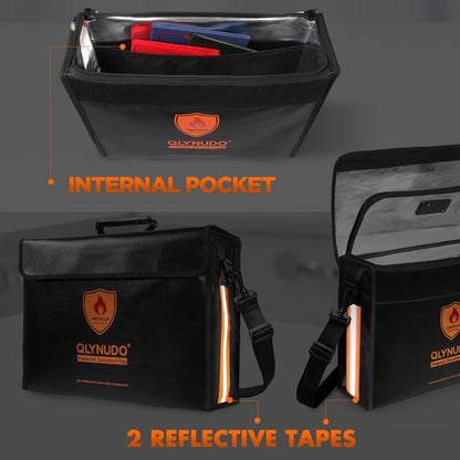 Large Fireproof Bag for Documents, Fire Safe Box for 3-Ring Binders