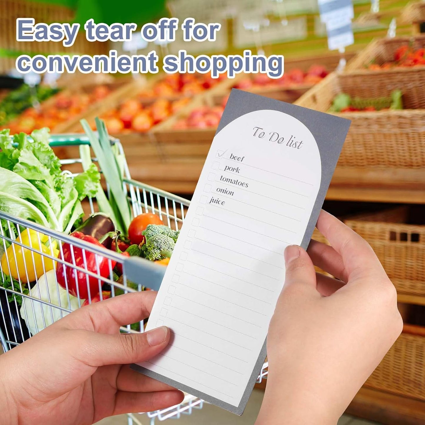 Thboxes 4 Pack Magnetic Note Pad for Fridge with Pen Holder, Totally 200 Sheets Grocery List Magnet Pad for Refrigerator Magnetic Shopping List Pad（Fruit Design）