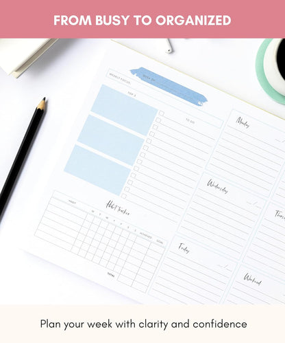 Lamare Weekly Planner Notepad – Premium Undated Weekly To Do List Notepad