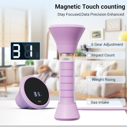 Deep Breathing Trainer, Adult Abdominal Weight Loss Trainer, Easy to Use and Clean, Breathing Dumbbell with 5-Speed Adjustable Type-C Charging Model (Purple)