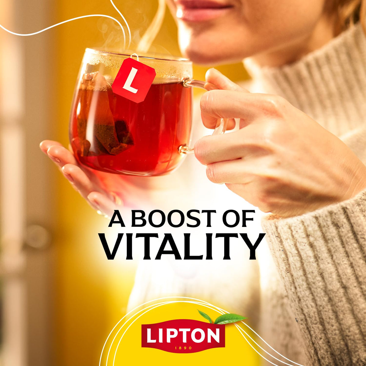 Lipton Black Tea Bags, Hot or Iced High Caffeine Tea, 100 Total Bags