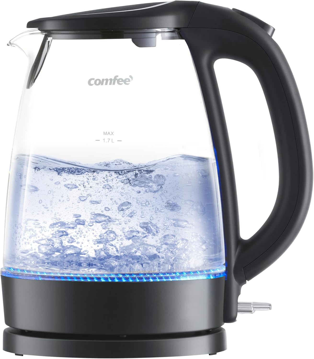 COMFEE' 1.7L Glass Tea Kettle and Kettle Water Boiler - Electric Kettle Temperature Control with 6 Presets, 2-Hr Keep Warm, Fast Heating, 304 Stainless Steel, Auto-Off and Boil-Dry Protection