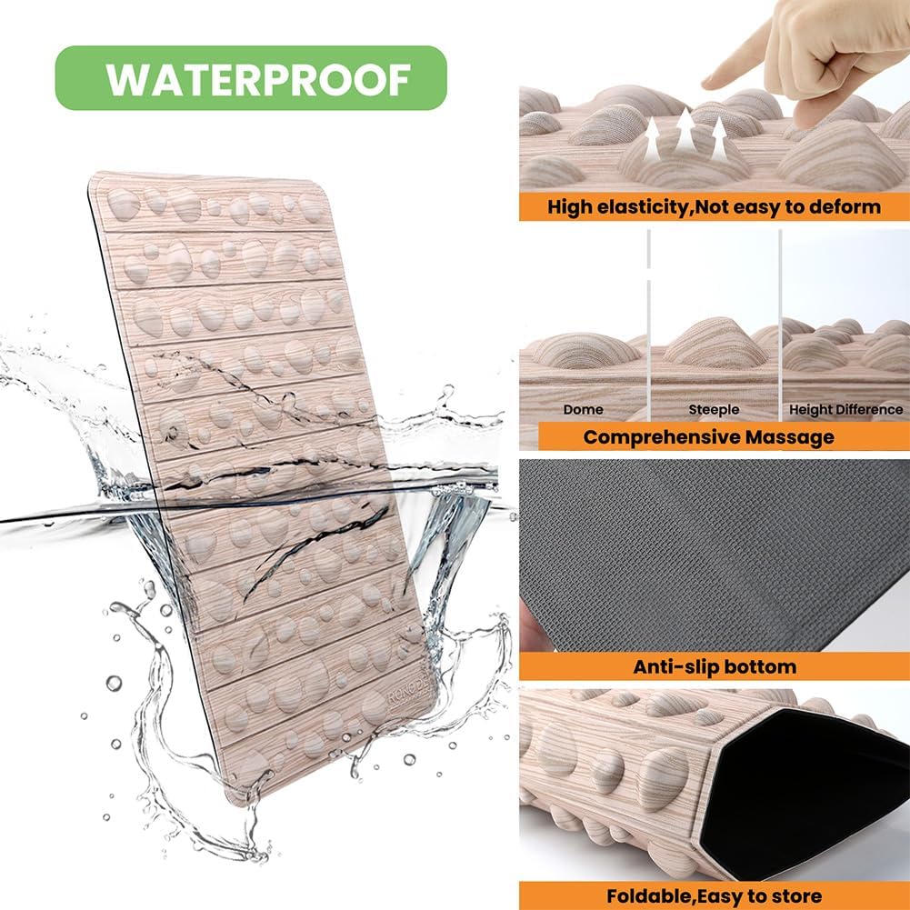 Smartrang High Elasticity Acupressure Mat, Foldable Particle Foot Massager, Pressure Point Pad for Relieve Foot Pain, Fasciitis