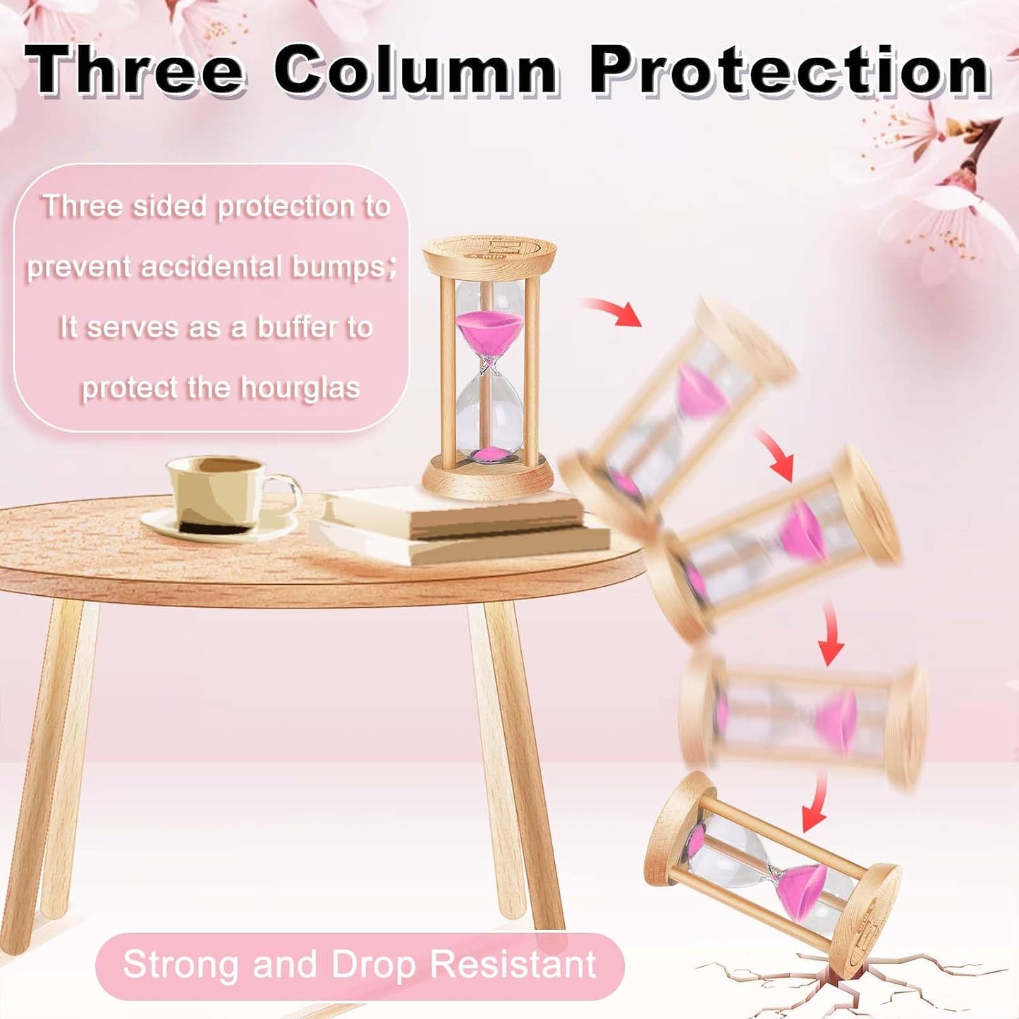 2 Minute Wooden Sand Timer,2 Min Hourglass, Small Sand Watch, Reloj De Arena, Hour Glass Sandglass for Home, Office, Decorative, Game, Classroom