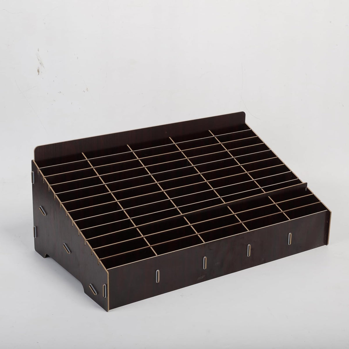 Wooden Display Cell Phone Rack, Phone Storage Rack Brown 12 Slot