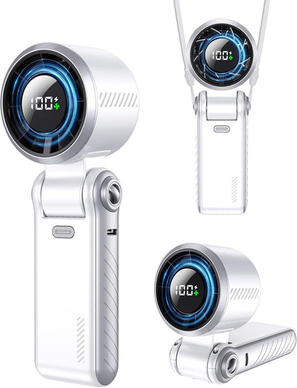 Portable Handheld Fan with Semiconductor Ice Cooling, [Instant Ice Relief], 4000mAh Rechargeable Mini Personal Fan, 5 Speeds, Quiet USB Travel Fan for Outdoor, Commuting, Summer Heat