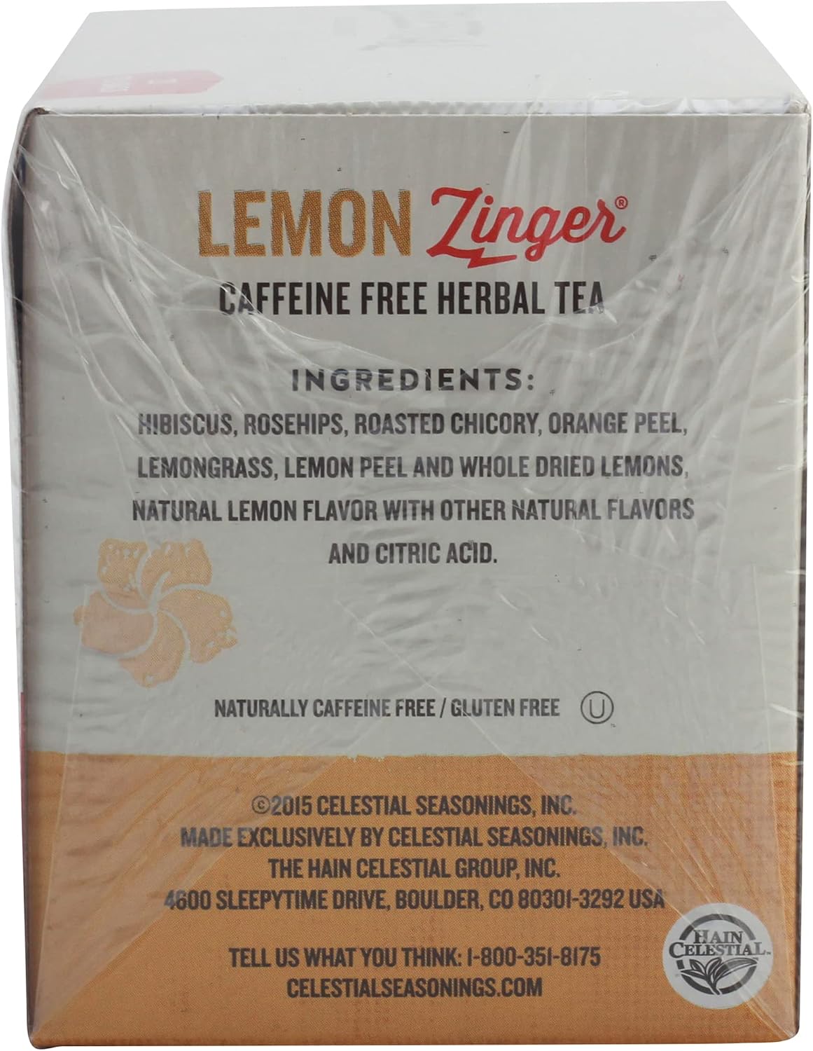 Celestial Seasonings 100% Natural Lemon Zinger Herbal Tea 20 ct