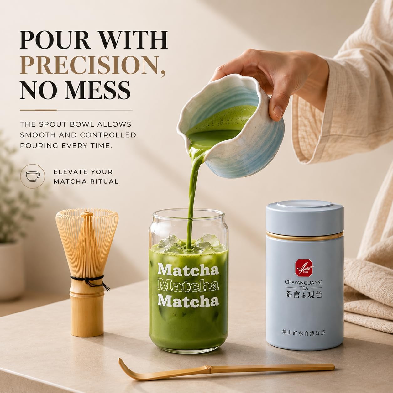 BARISTA EMPEROR® MATCHA WHISK SET PREMIUM 11pcs - Professional Matcha Kit Set with Matcha Bowl, Matcha Whisk, Milk Frother, Spoon, Sifter, Scoop, Stand, Cup, Tea Mat, Cloth - Matcha Bowl Set