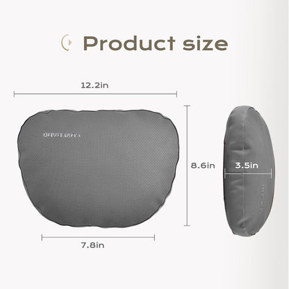 Coverado Car Lumbar Support Pillow and Car Neck Pillow Kit, Ergonomic Design Car Headrest Pillow for Driving, Relax Back Head Muscles Relieve Driving Fatigue, Breathable & Removable Cover, Gray