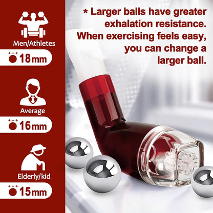 Flutter Valve Device for Lungs, Breathing Exercise Devicefor Lungs, Adjustable Resistance for Natural Mucus Removal, Portable Lung Exerciser Device | Breathing Trainer