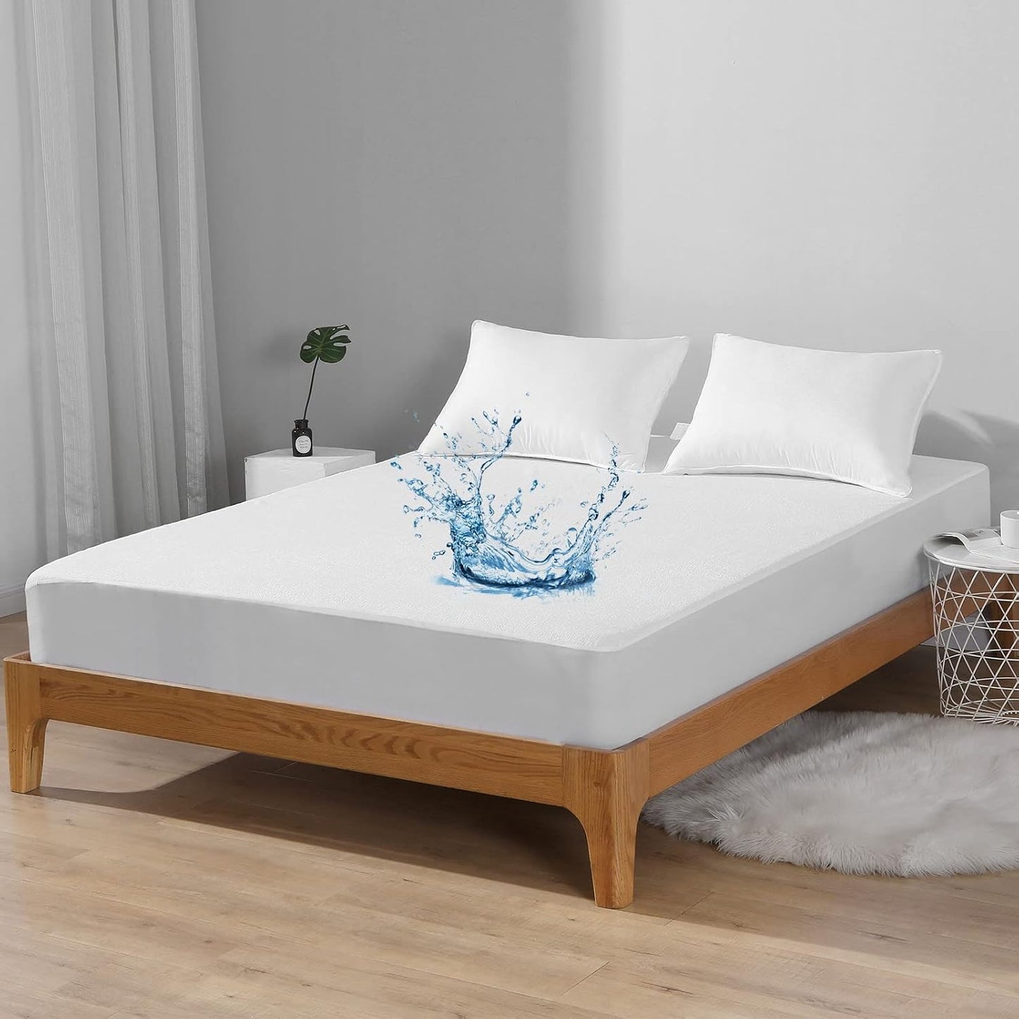 Bedecor Queen Waterproof Mattress Protector, Pee Proof Cotton Terry Cover | Noiseless, Soft Cotton Terry, Breathable, Fitted Elastic Deep Pocket 9-18 in, Washable, for Incontinence, Kids, Pets, Elderly