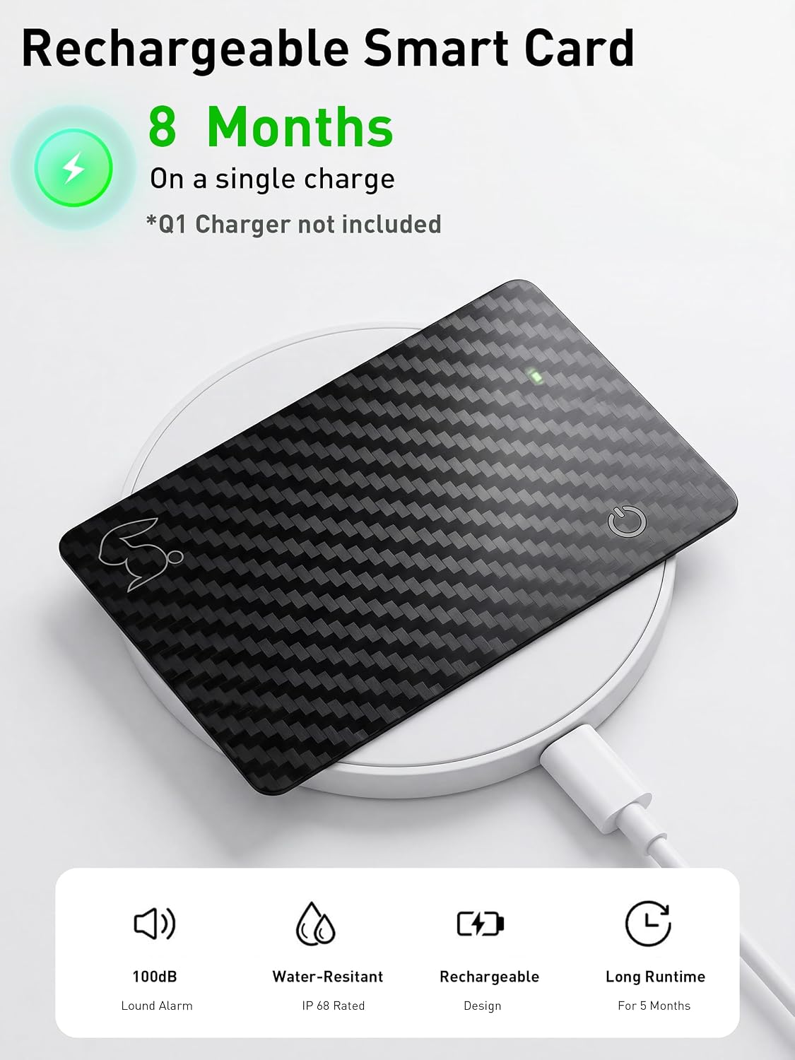MFi Certified Wallet Tracker Card with Card Holder,Rechargeable Android & iOS Item Finder for Wallets Passport Luggage,Compatible with iOS Find My & Google Find Hub,Ultra Slim
