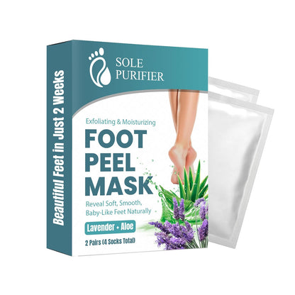 Foot Peel Mask 2 Pack, Exfoliating Foot Mask for Dead Skin & Callus Removal, Peeling Treatment with Lactic Acid, Aloe Vera & Lavender, Smooth Soft Feet at Home for Men & Women