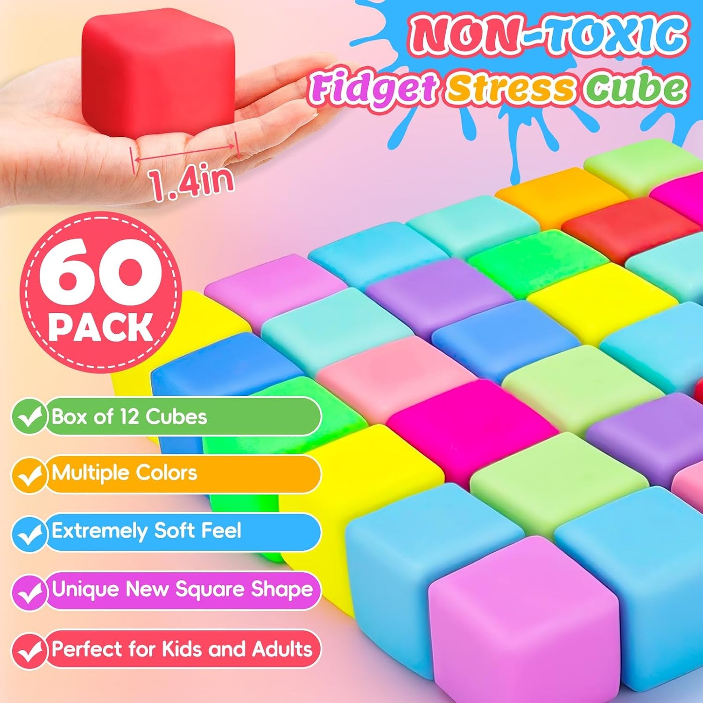 12 Pack Slow Rising Stress Ball,Stress Balls for Kids Adults,Stretchy Fidget Toys for Stress Relief,Hand Therapy Sensory Squishy Ball, Squishy Toys for Kids, Classroom Prize Box Party Favors