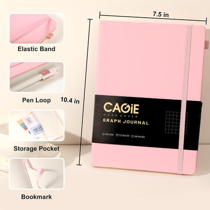CAGIE Lined Journal Notebook for Women Men 320 Pages 100 Gsm Paper Thick Journaling Notebooks A5 Leather Journals for Writing Hardcover Journal Supplies for Work Note Taking Diary, 5.7x8.3 In, Green