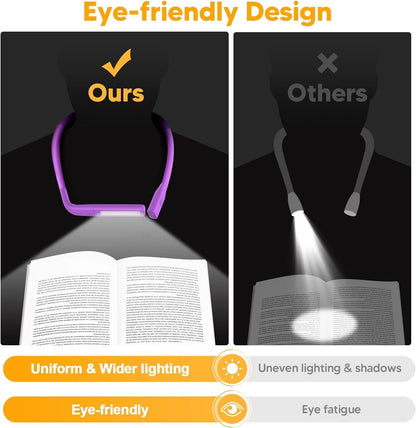 Reading Light, Rechargeable Neck Light, Stepless Dimming Book Light