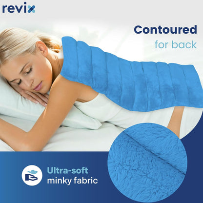 REVIX Extra Large Heating Pad Microwavable for Back with Moist Heat, Microwave Heated Wrap for Full Back, Neck Shoulder and Muscles, Rose Velvet XXL Rice Bean Bag