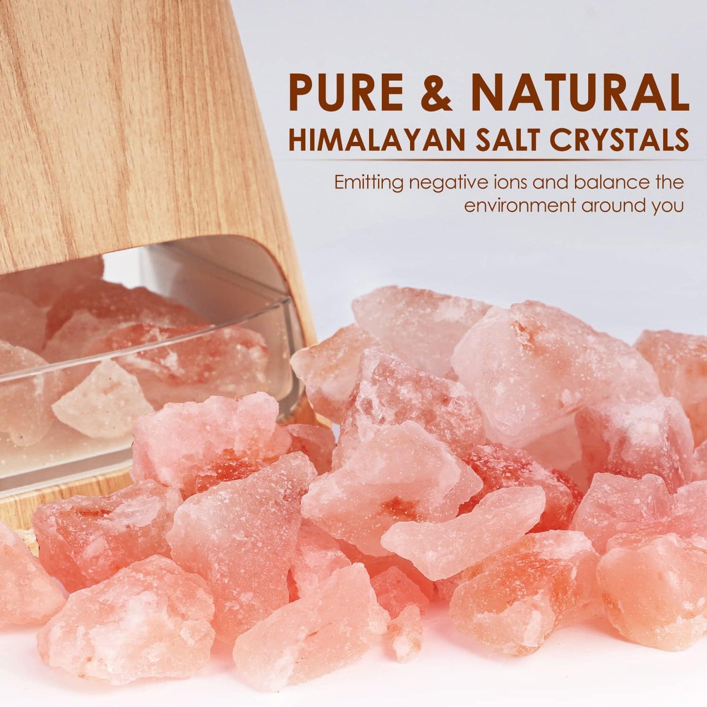 SALKING 2-in-1 Ultrasonic Essential Oil Diffuser & Himalayan Salt Lamp, Aromatherapy Diffuser Cool Mist Humidifier with 3 Brightness, Salt Therapy Lamp, 100% Pure Himalayan Salt Rock, 150ml (Marble)