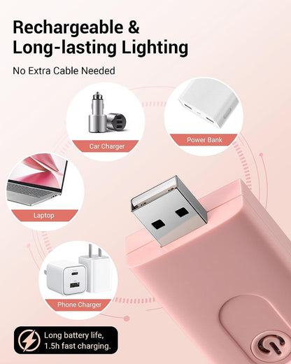 DEWENWILS USB Rechargeable Book Light for Reading in Bed, LED Book Reading Lights with Clip, Perfect for Bookworms, Kids, Warm White, Brightness Adjustable (Blue)