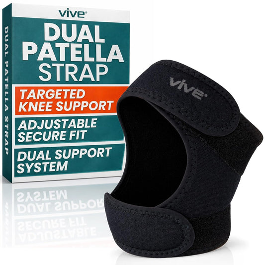 Vive Patellar Dual Strap Knee Support - Knee Stability Brace for Men