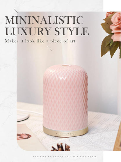 Essential Oil Diffuser - 2.4MHz Ultrasonic Glass Diffuser with Pulse/Continuous Mist & Night Light, Waterless Auto-Off, Silent Aromatherapy Diffuser for Home, Office, Yoga, Spa, Gifts & Home Decor.
