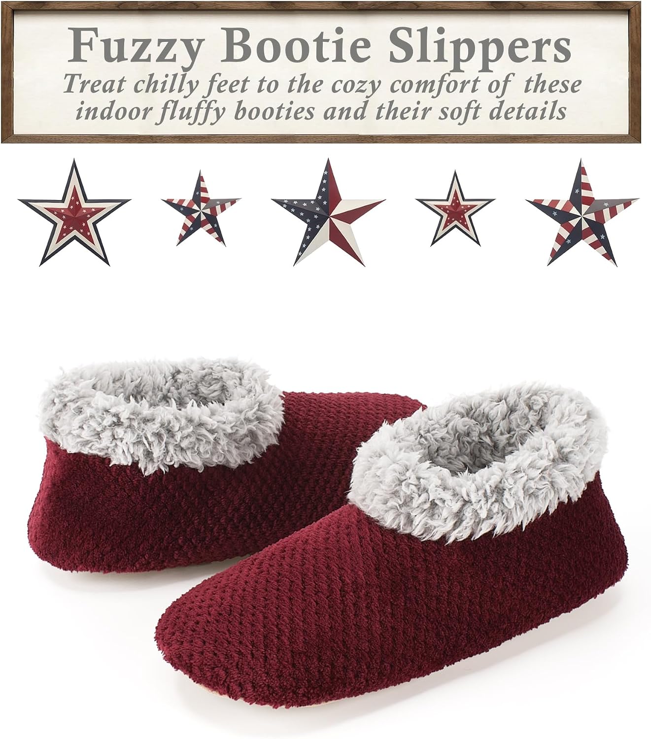 Cozylook Fuzzy Slippers for Women Indoor Soft Sole Slipper Socks with Non Slip Grippers Warm Fluffy