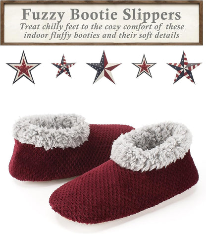 Cozylook Fuzzy Slippers for Women Indoor Soft Sole Slipper Socks with Non Slip Grippers Warm Fluffy
