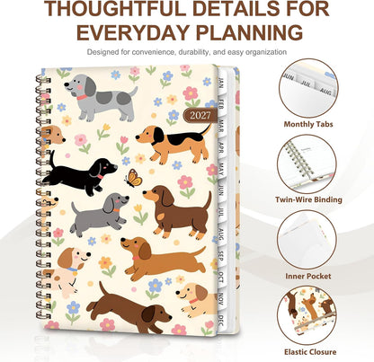 Planner 2026-2027, Weekly and Monthly Calendar Planner, JUL 2026 - JUN 2027 - Colors B