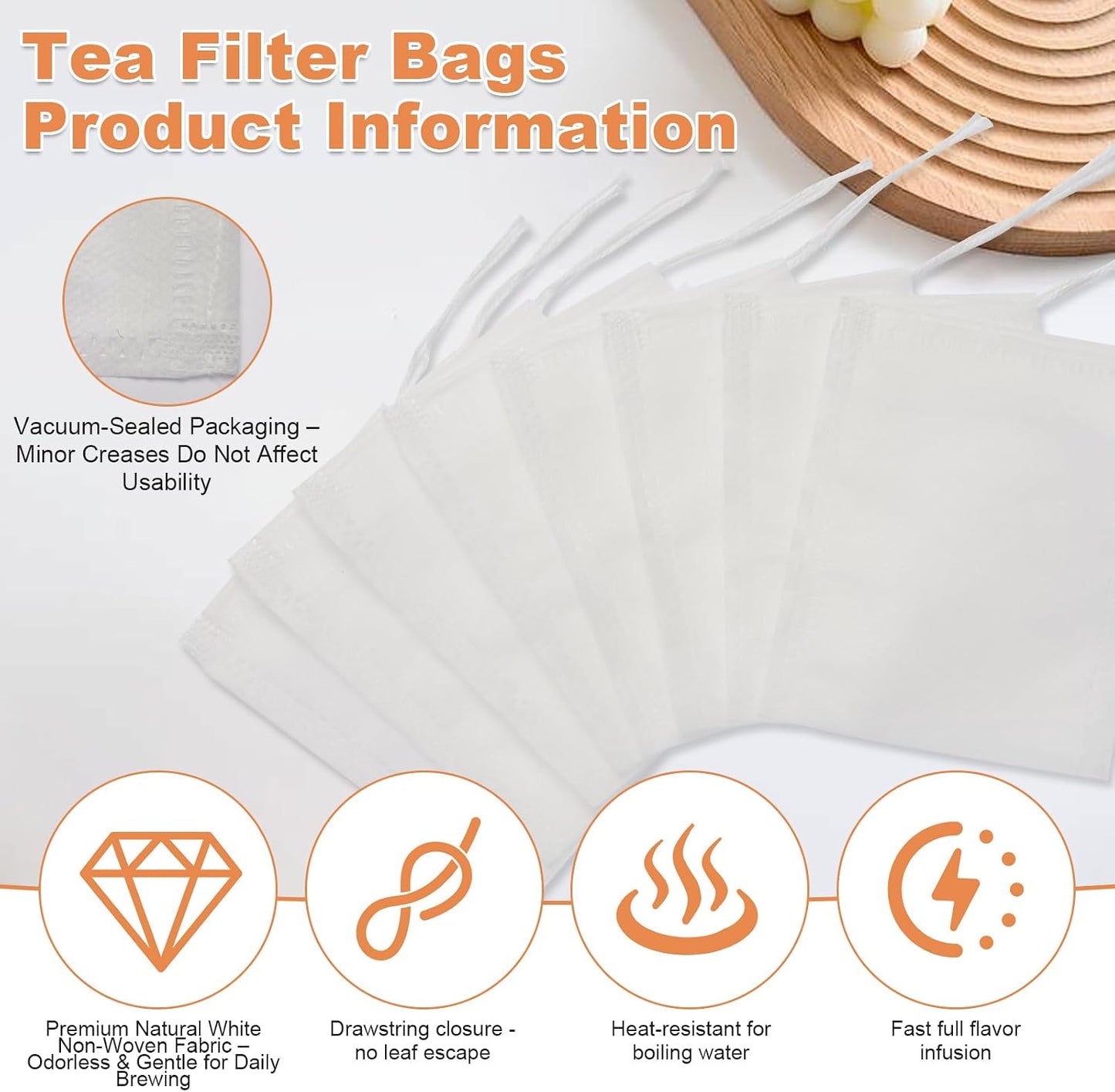 400 PCS Tea Bags for Loose Leaf Tea, 3.54" x 2.75" Tea Bags Empty, Disposable Drawstring Filter Bags of Food Grade Material | for Brewing Coffee, Spices, Cooking & DIY
