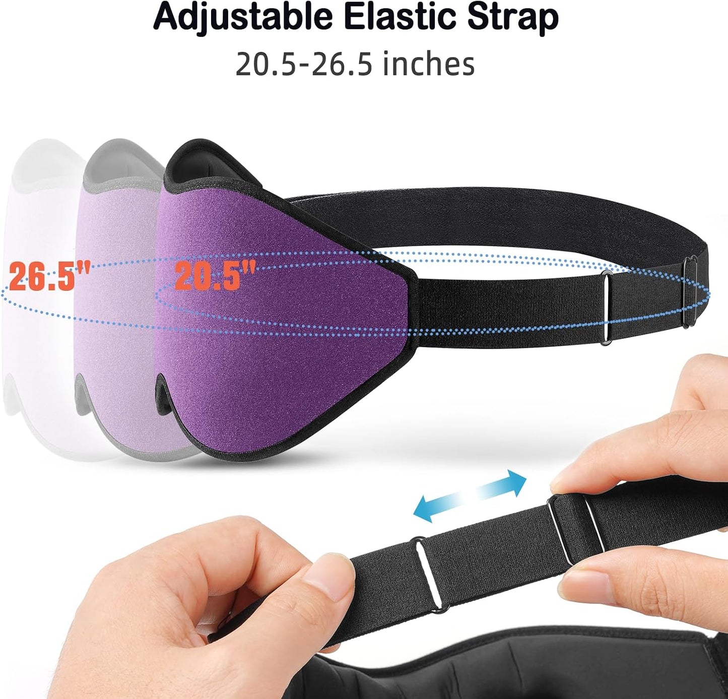 LitBear Sleep Mask for Side Sleeper Women Men, Eye Mask for Sleeping Light Blocking, 3D Contoured Cup Sleeping Mask, Soft Breathable Sleep Eye Mask with Adjustable Elastic Strap for Travel
