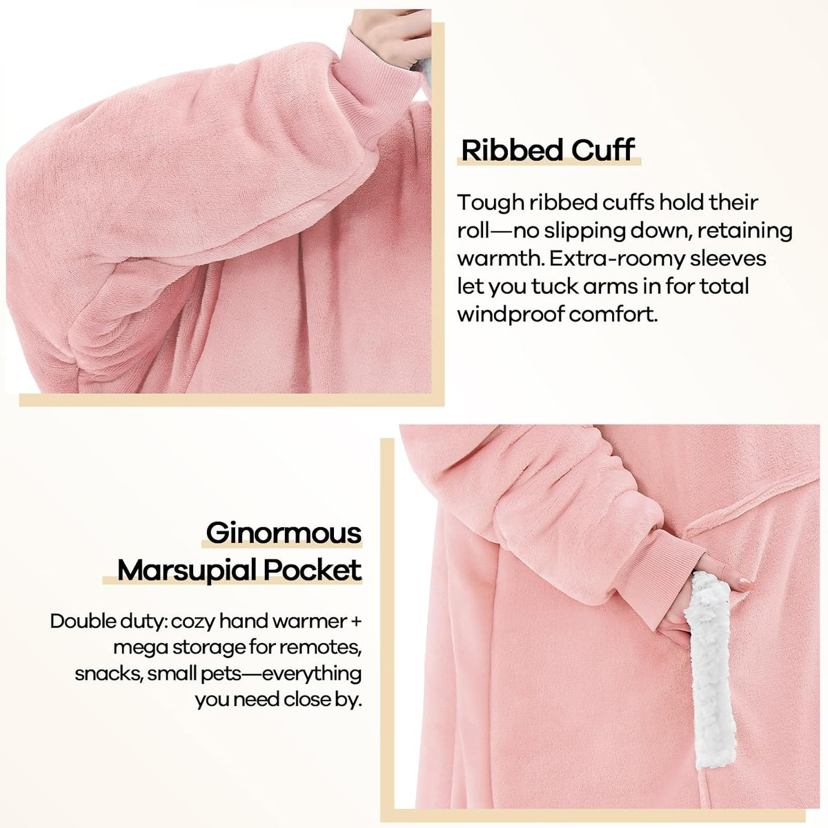yescool Wearable Blanket Hoodie as Christmas Birthday Gifts for Women Mom - Colors A