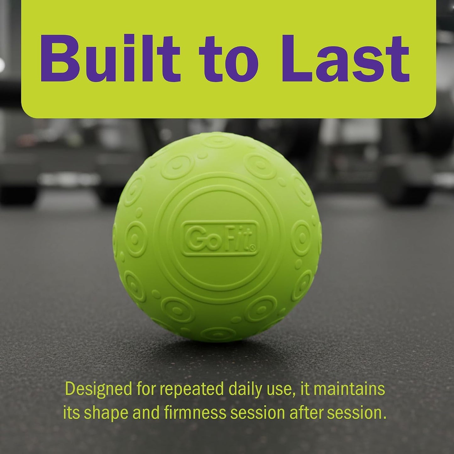 GoFit GoBall Trigger Point Massage Ball for Back, Shoulders, Legs and Glutes, 2.7 Inch Handheld Muscle Massage Tool for Targeted Pressure and Self-Massage