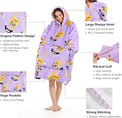 Narecte Cozy Oversized Blanket Hoodie Wearable Blanket Adults Soft Hooded Blanket Hoodie Birthday Gifts for Women Christmas - Colors A