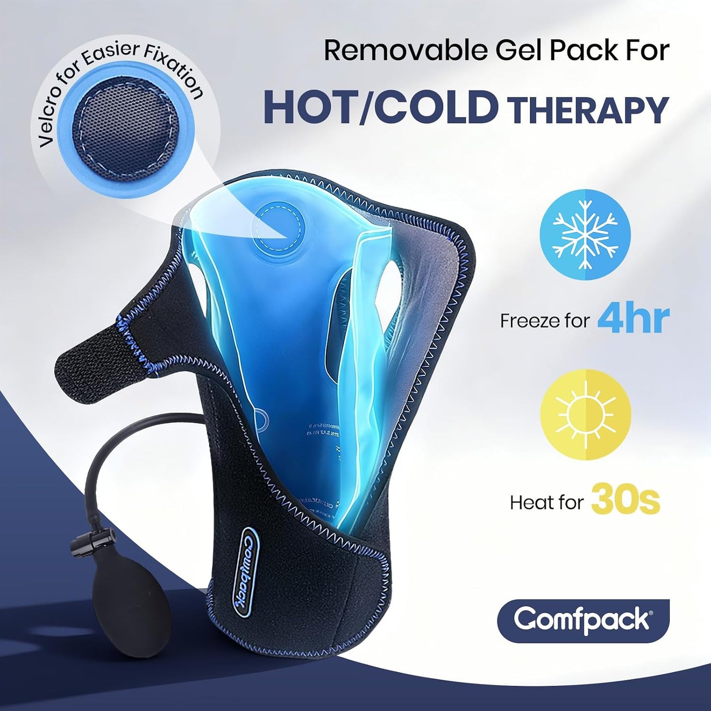 Comfpack Compression Ankle Ice Pack Wrap for Foot Pain Relief