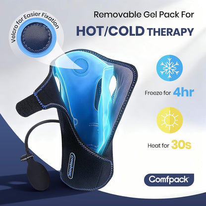 Comfpack Compression Ankle Ice Pack Wrap for Foot Pain Relief
