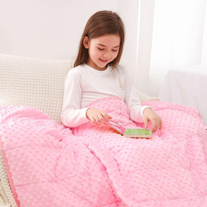 Kivik 2 lbs Weighted Lap Pad, Ultra Soft Minky Dotted Heavy Blankets Throw for Better Study Relaxing & Sleeping, Machine Washable, 20 x 30 Inches, Purple