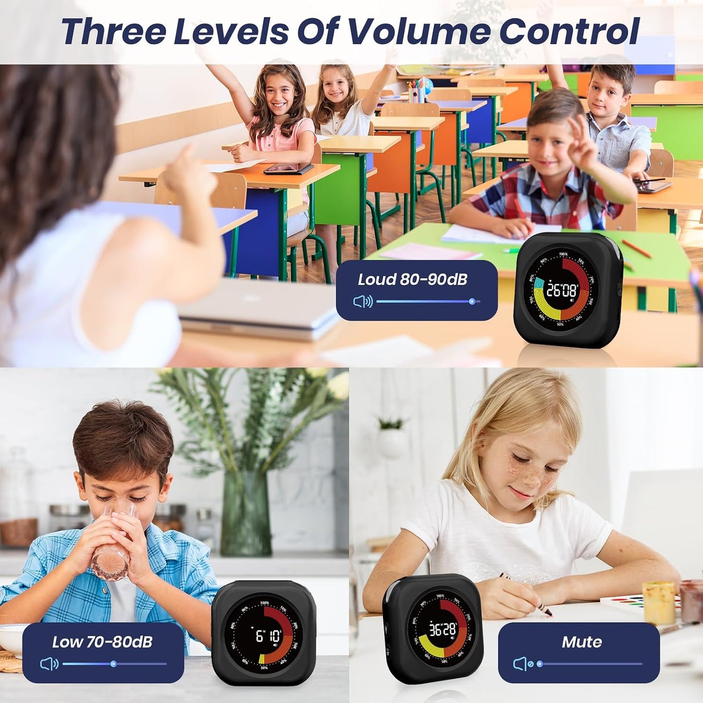 PERSUPER Visual Timer for Kids, 10 Hours Countdown/Up, with Rechargeable, 3 Volume Levels, 3 Brightness Display, and Magnetic, Homeschool Study Tool, Large Digital Timers for Classroom, Kitchen
