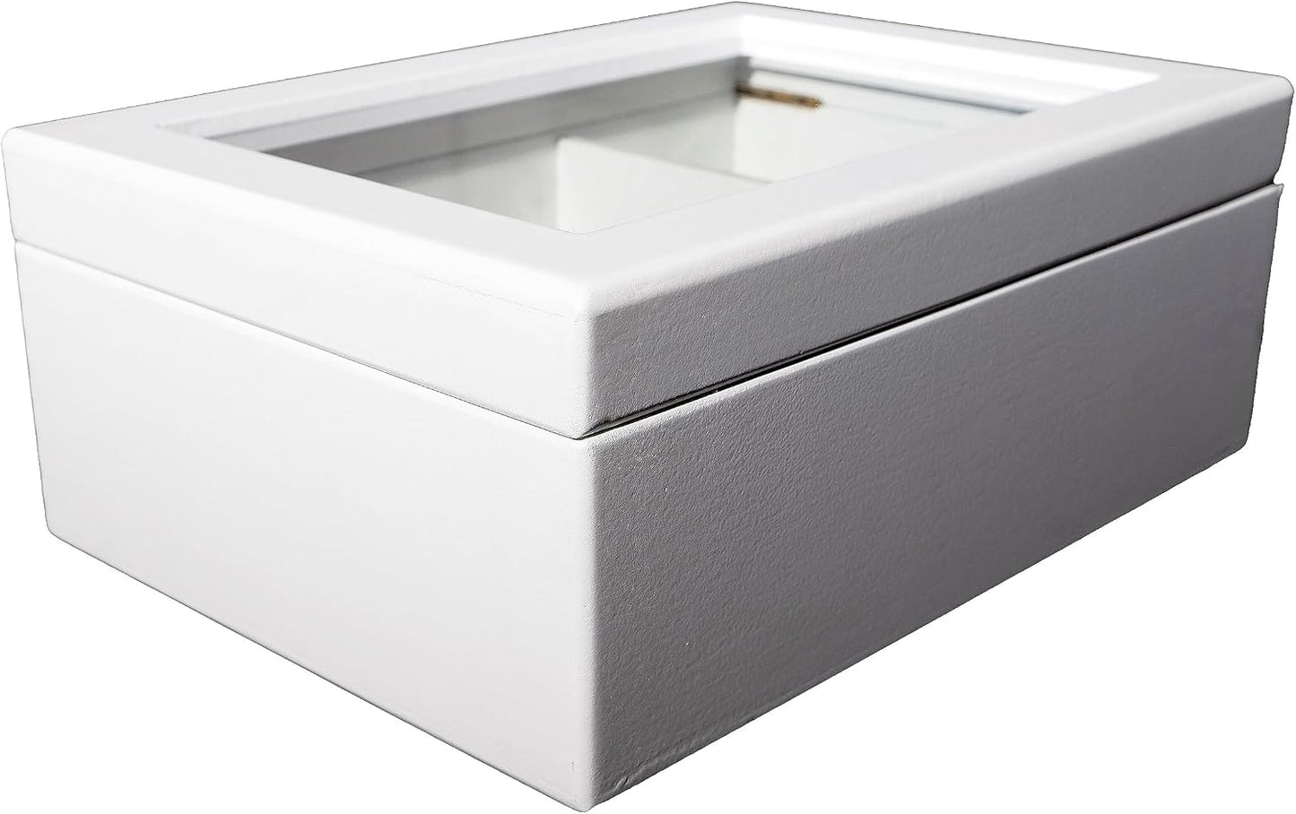 Break Tradition Wooden Tea Organizer For Tea Bags - 6 Compartments, Clear Top Window, Lid Stays Open (Black)