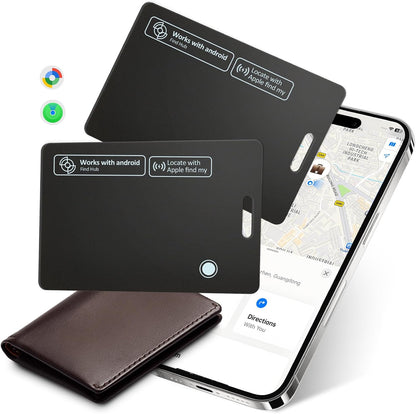 2 Pack Wallet Tracker Card for Apple & Android, Tracking Card for Backpacks