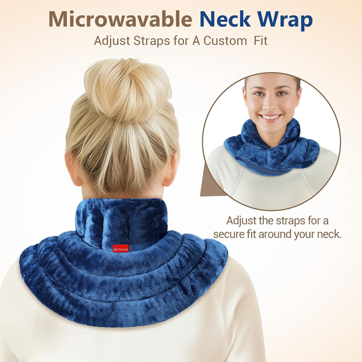 Comfytemp Neck Shoulder Heating Pad Microwavable for Pain Relief, FSA Eligible HSA, Weighted Heated Neck Wrap Warmer, Microwave Moist Heating Pad Warm Compress Women Gift, Fathers Day Dad Gift for Men