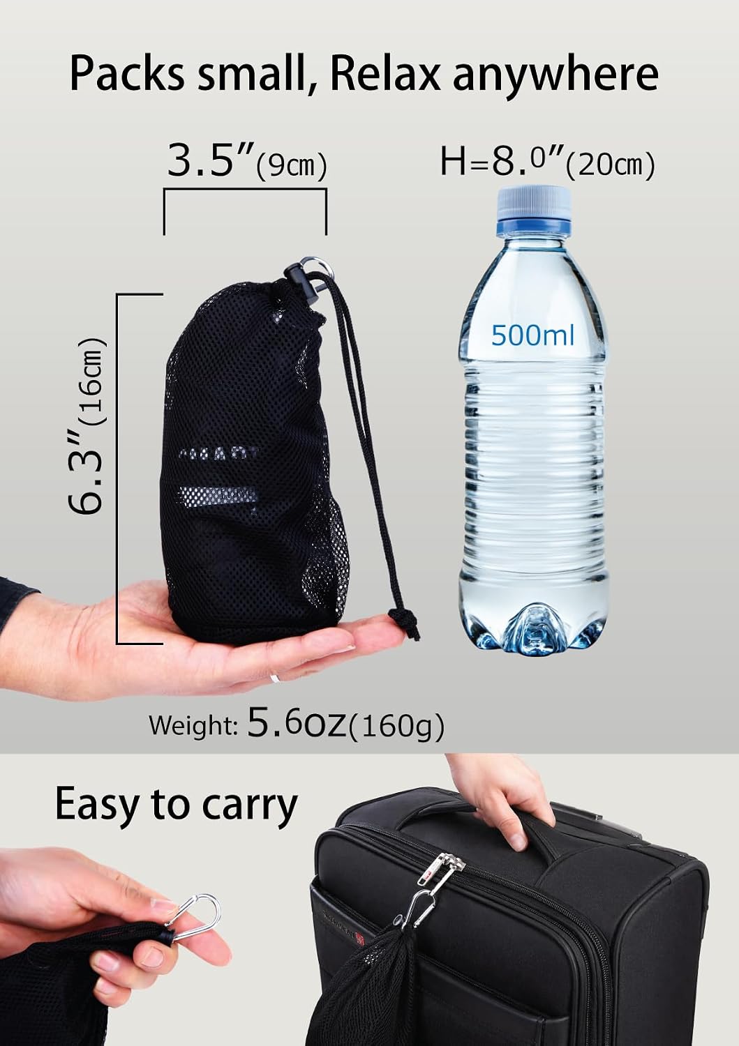 SmartTravel Travel Products Inflatable Travel Lumbar Pillow for Airplane Seat – Adjustable Lower Back Support Cushion for Long Flights